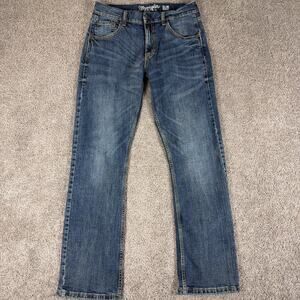 Wrangler Retro Jeans Mens 32x32 Whiskered Blue Slim Boot Denim Western Workwear